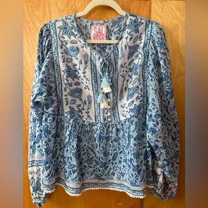 Sal Rosa floral blouse size L new